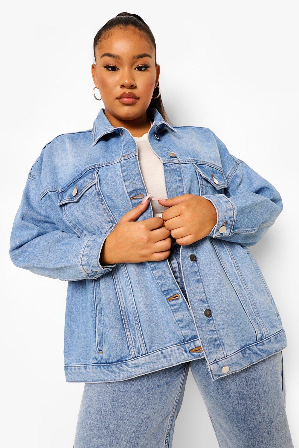 Boohoo long denim outlet jacket